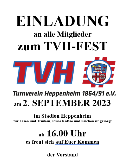 Read more about the article Einladung zum Sommerfest des TV Heppenheim 2023